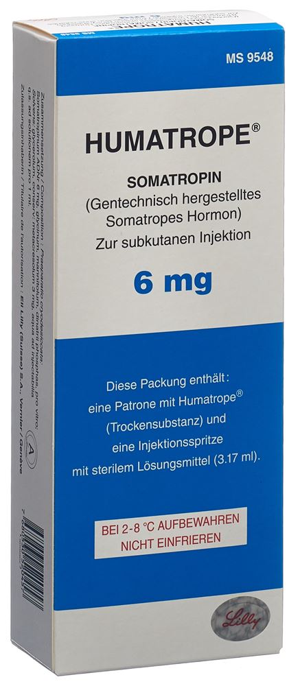 HUMATROPE subst sèche 6 mg c solv amp