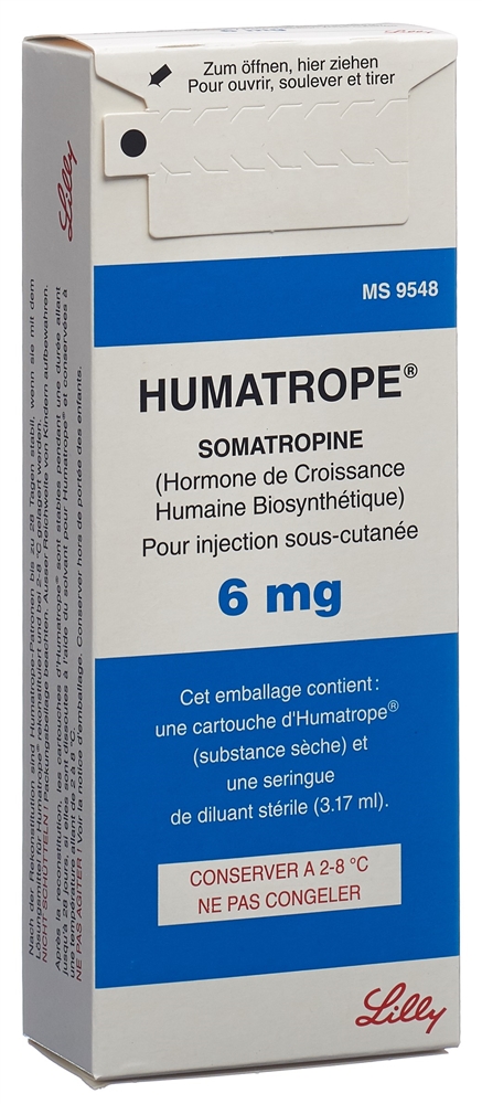 HUMATROPE subst sèche 6 mg c solv amp