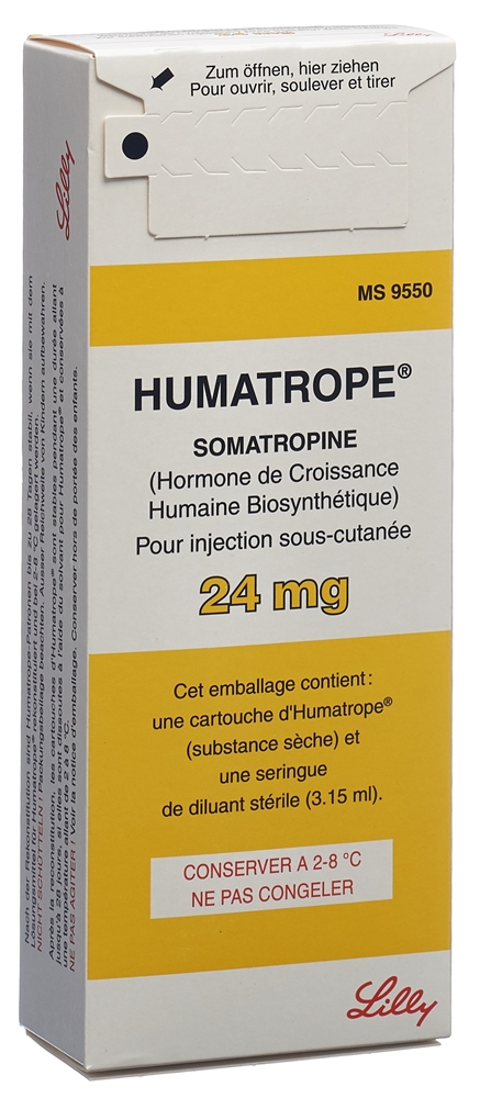 HUMATROPE subst sèche 24 mg c solv amp