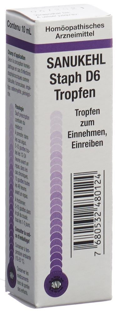 Sanukehl Staph D6, Tropfen zum Einnehmen und Einreiben
