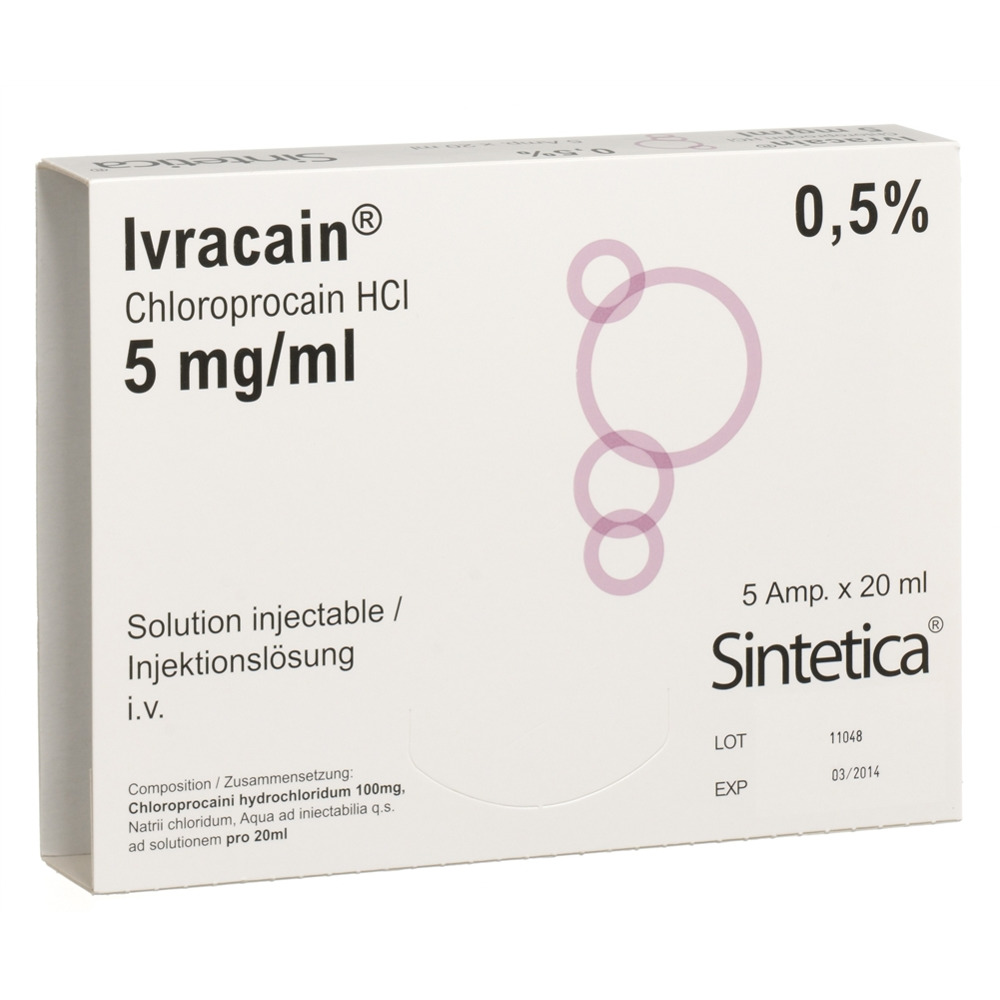 IVRACAIN sol inj 5 mg/ml vial 20 ml