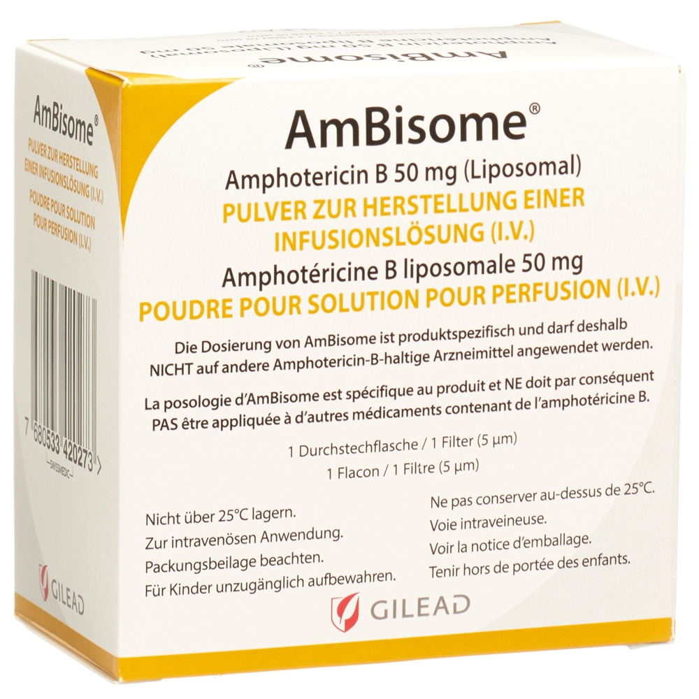 AMBISOME subst sèche 50 mg flac
