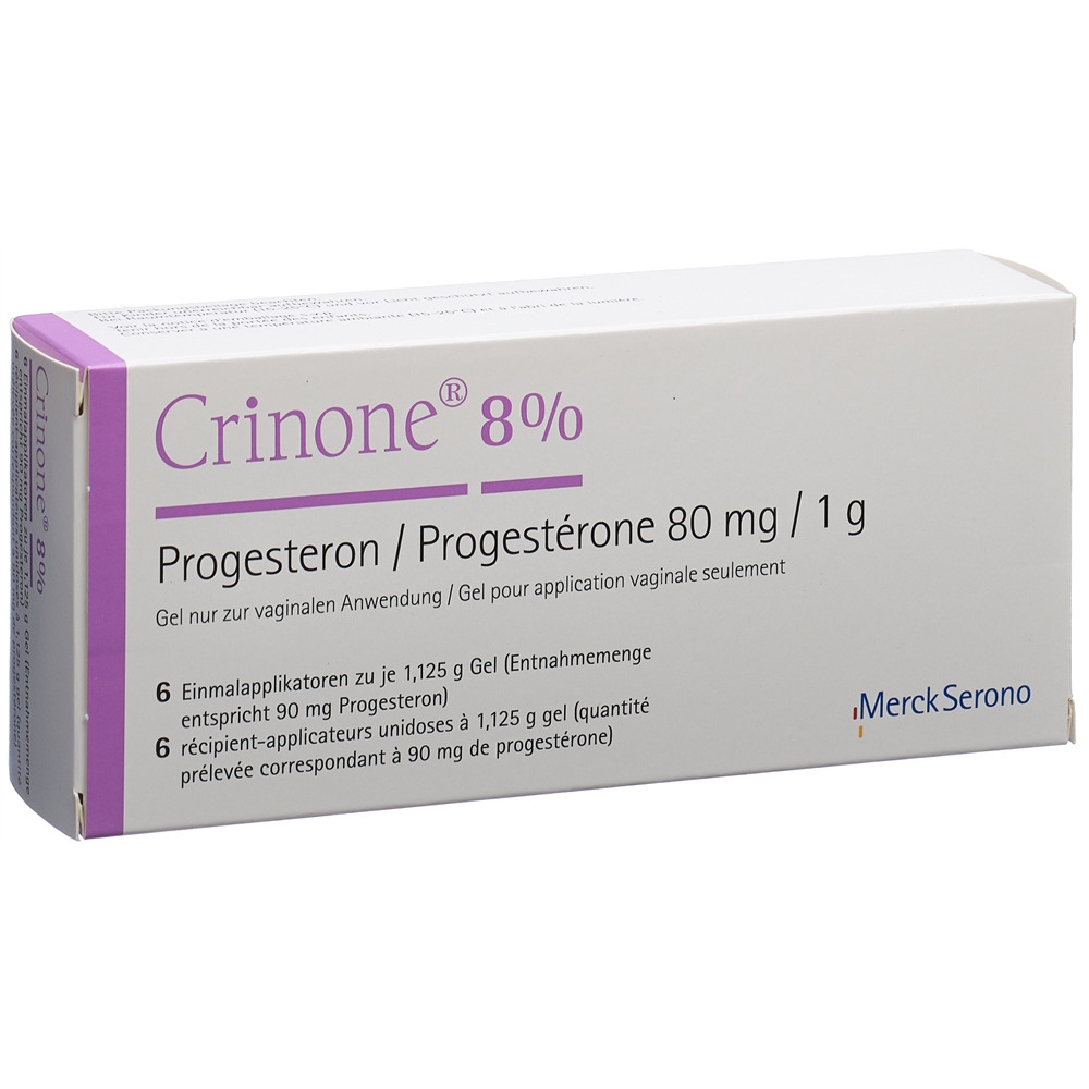 CRINONE gel vag 8 % 6 monodos 1.125 g