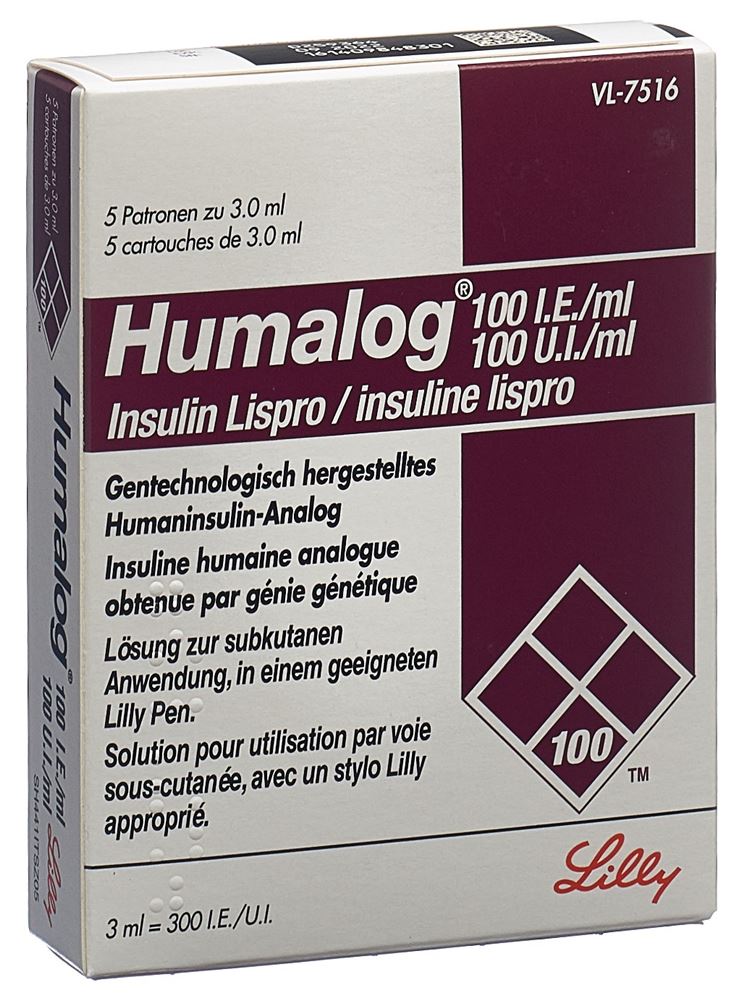 HUMALOG sol inj 100 UI/ml p pen 5 cartouche 3 ml