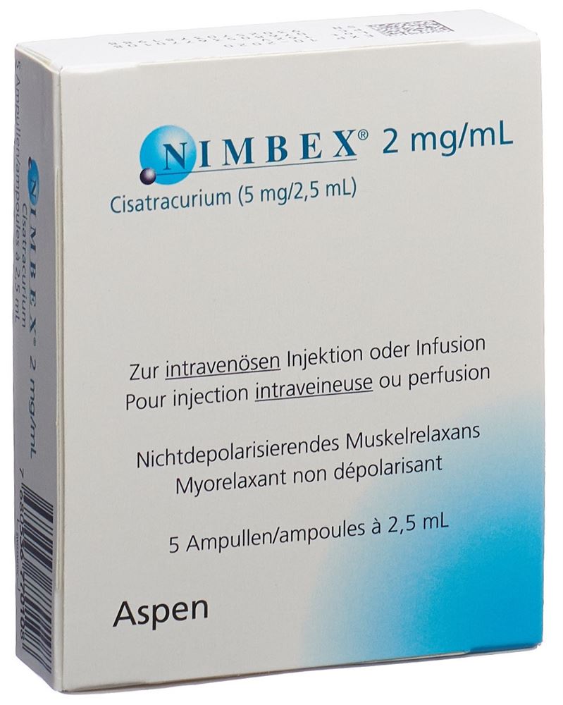 NIMBEX sol inj 5 mg/2.5ml 5 amp 2.5 ml
