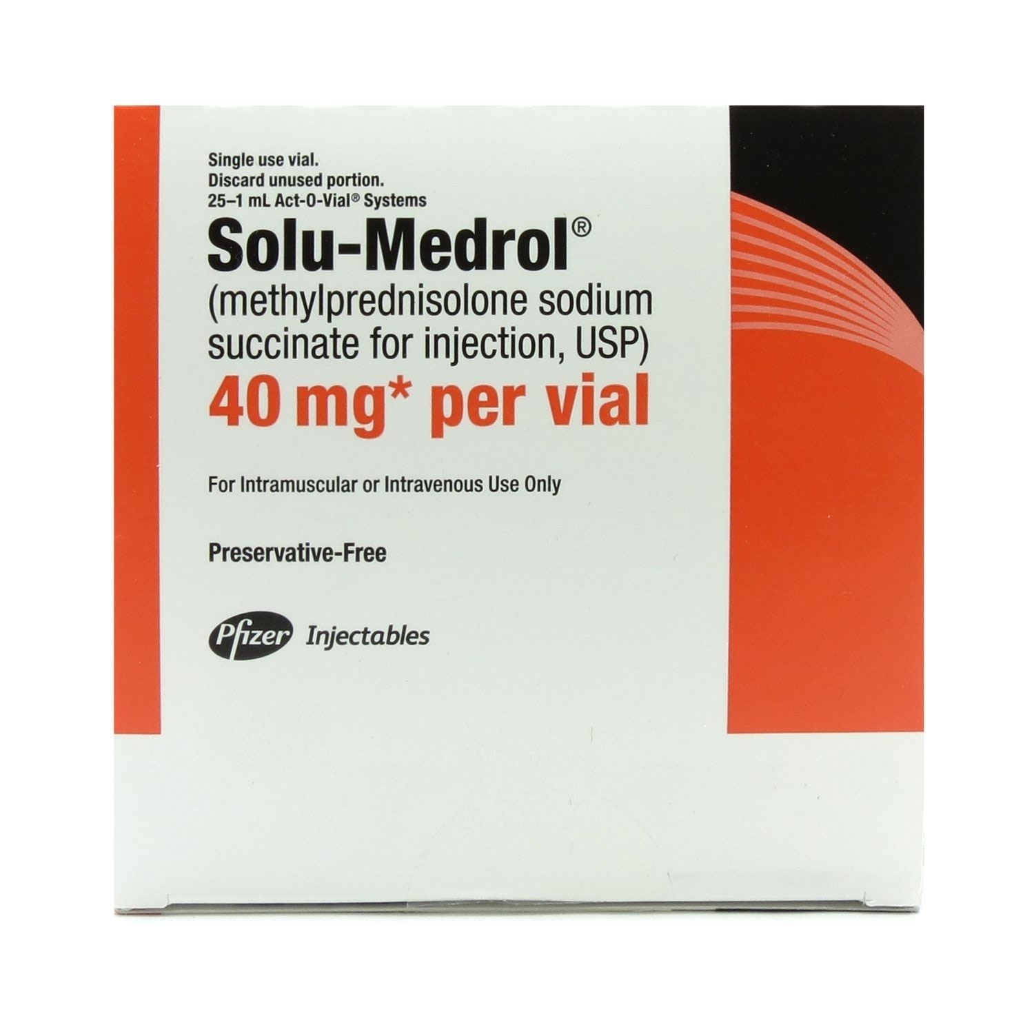 SOLU-MODERIN subst sèche 40 mg c Solv Act O Vial