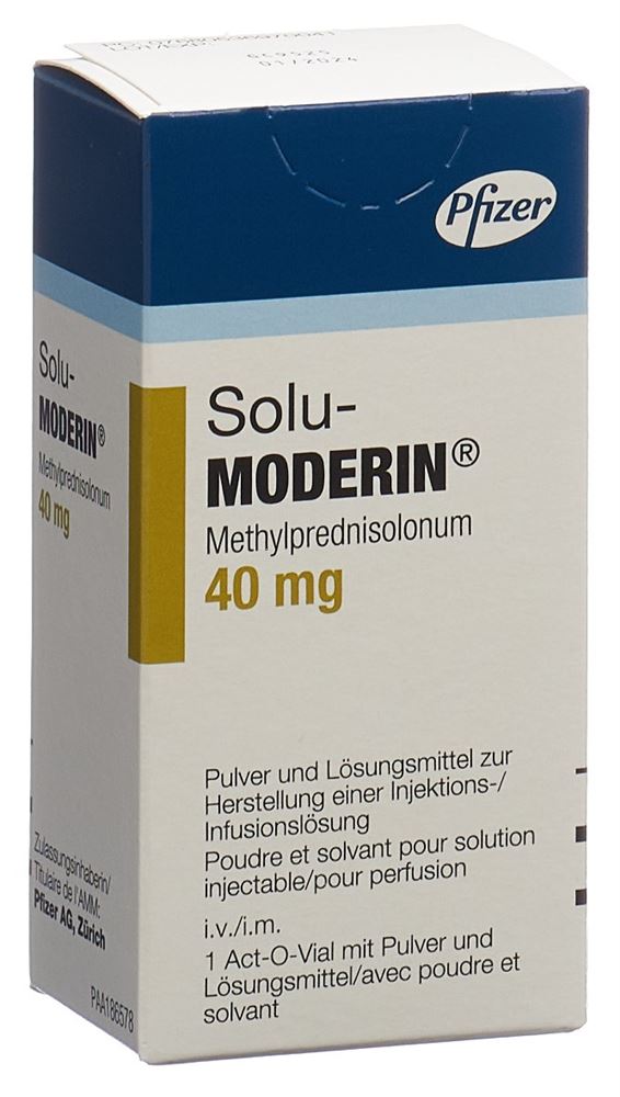 SOLU-MODERIN subst sèche 40 mg c Solv amp