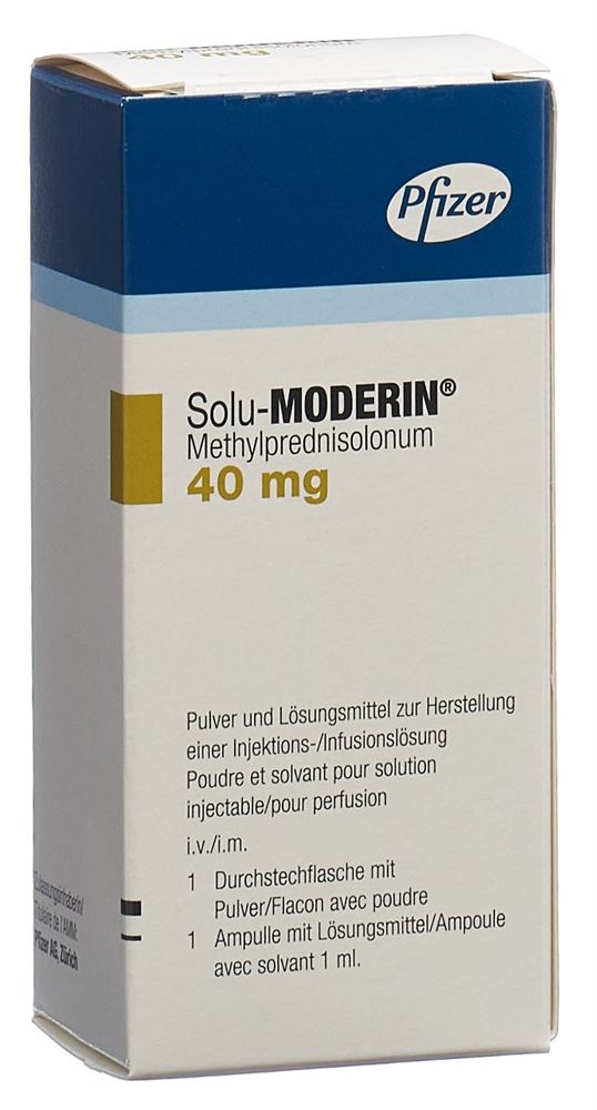 SOLU-MODERIN subst sèche 40 mg c Solv amp