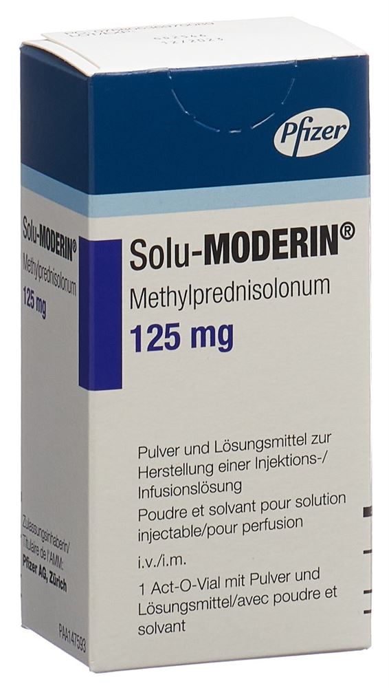 SOLU-MODERIN subst sèche 125 mg c solv Act O Vial