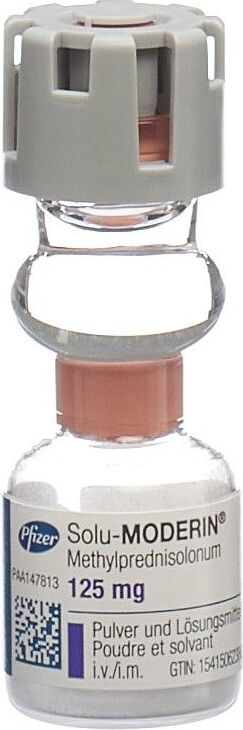 SOLU-MODERIN subst sèche 125 mg c solv Act O Vial