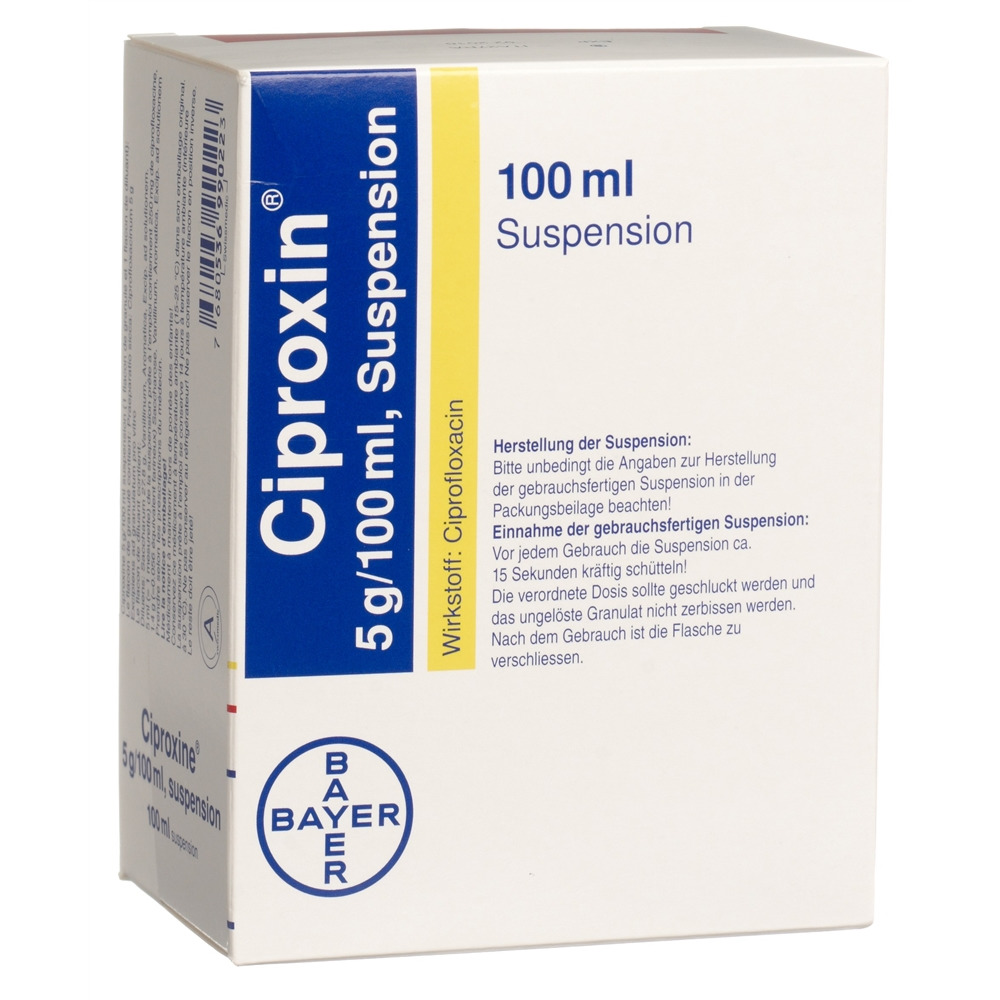 CIPROXINE gran 5 g/100ml c solv p susp fl 100 ml