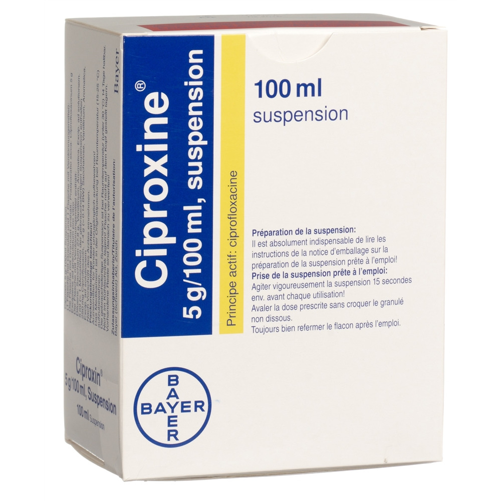 Ciproxin 5 g/100 ml, Granulat und Lösungsmittel zur Herstellung einer Suspension zum Einnehmen