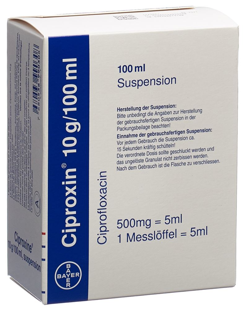 CIPROXINE gran 10 g/100ml c solv p susp fl 100 ml