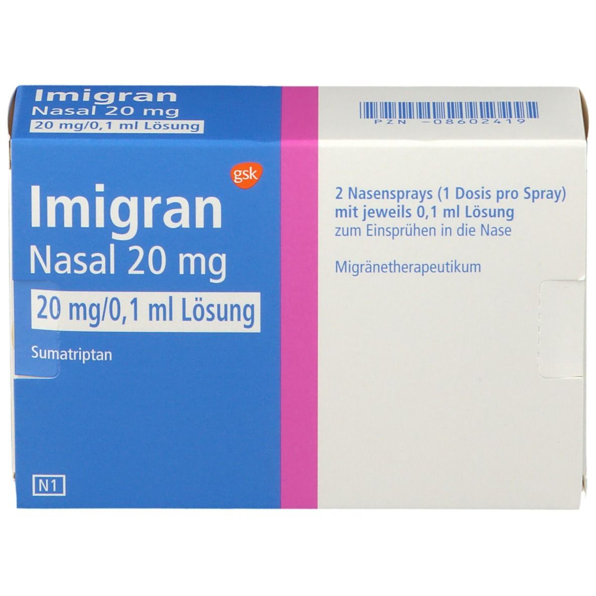 IMIGRAN spray nasal 20 mg 2 x 1 dos
