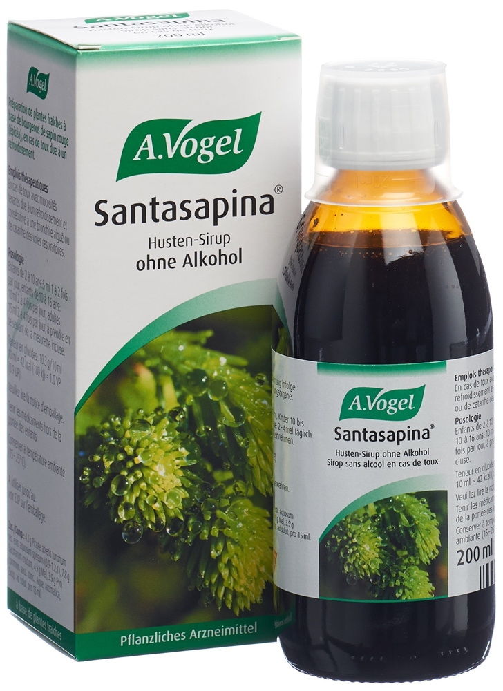 Santasapina Sirop sans alcool e cas d toux, 200 ml