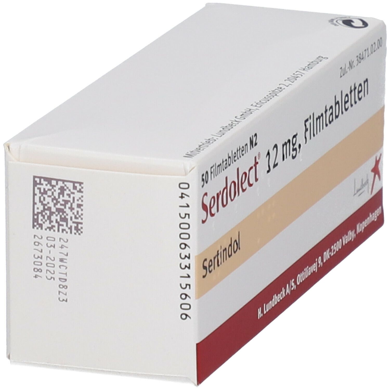 SERDOLECT cpr pell 12 mg 98 pce