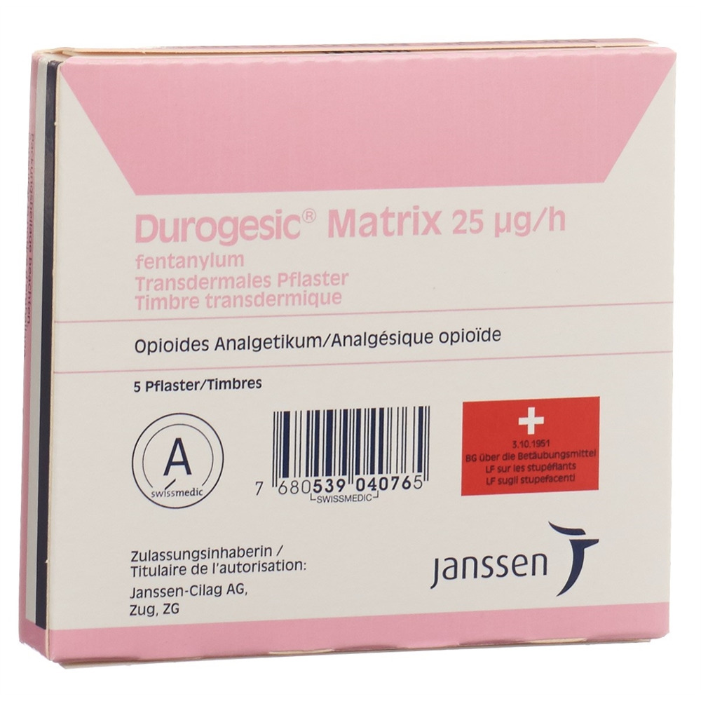 DUROGESIC patch mat 25 mcg/h sach 5 pce