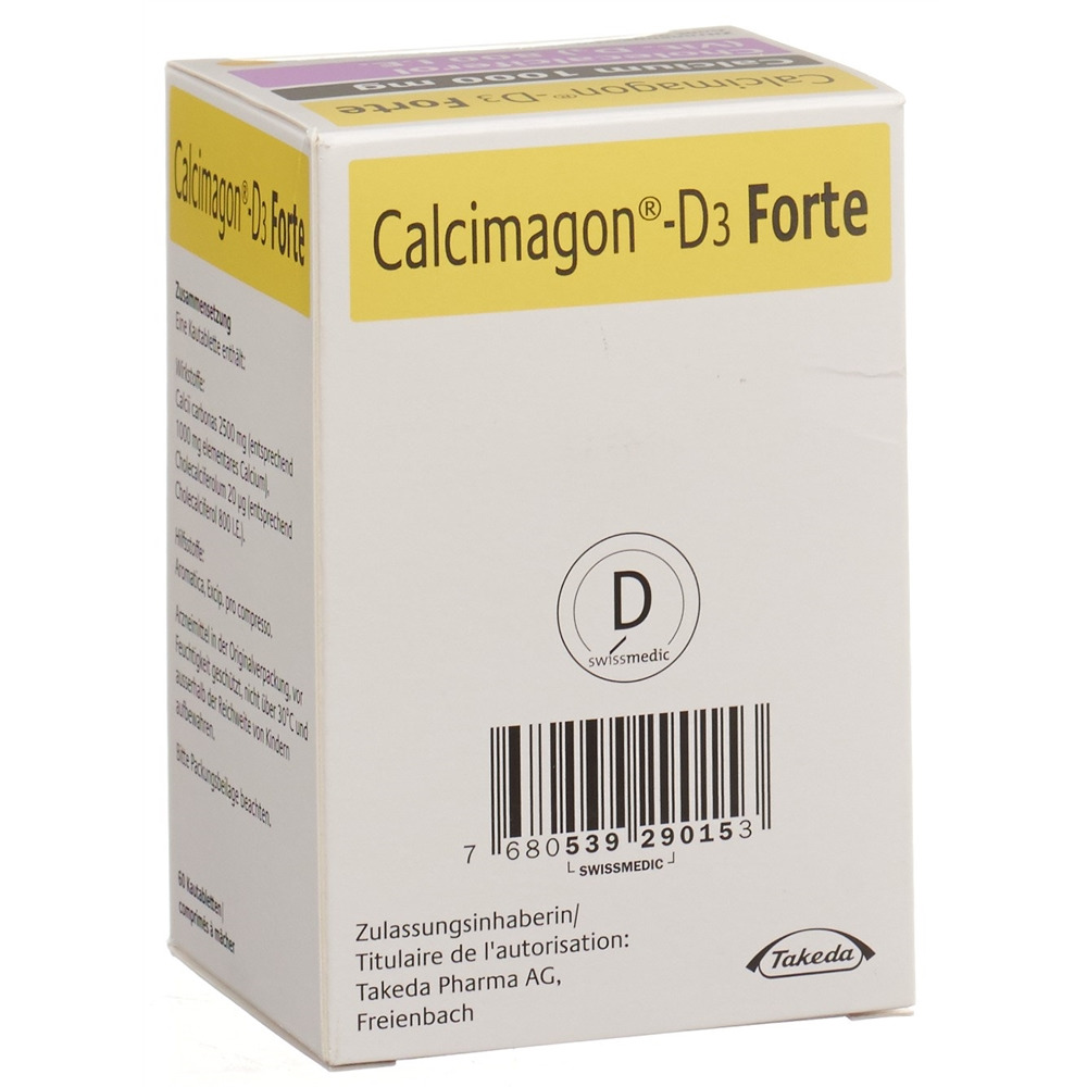 CALCIMAGON D3 Forte cpr croquer citron bte 60 pce