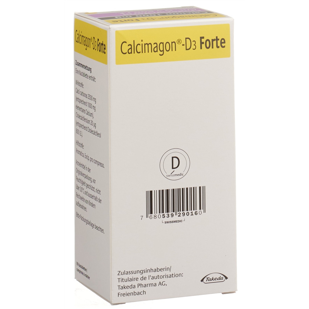CALCIMAGON D3 Forte cpr croquer citron bte 90 pce