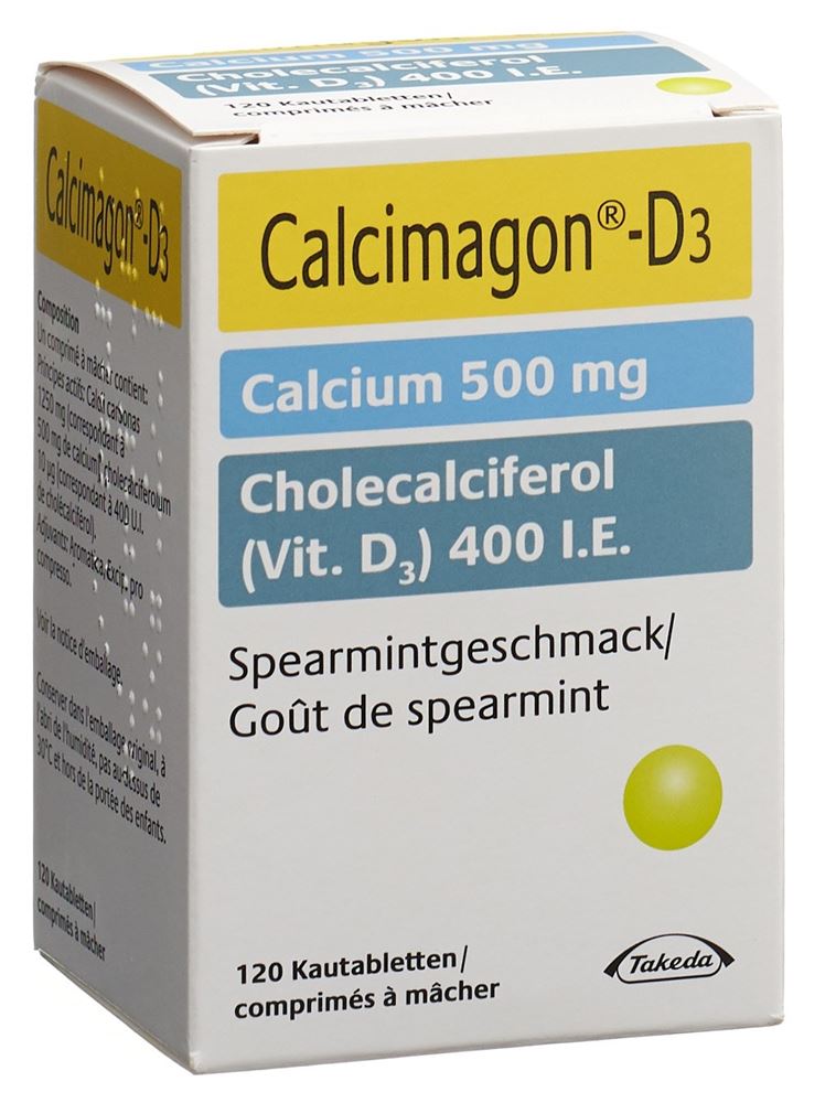 Calcimagon-D3, Kautabletten mit Spearmintgeschmack