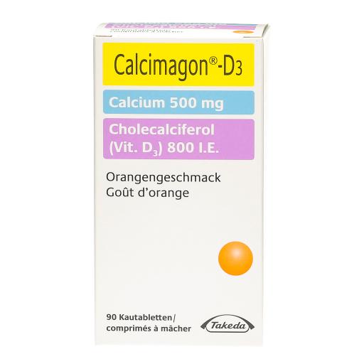 CALCIMAGON D3 cpr croquer 500/800 orange 90 pce