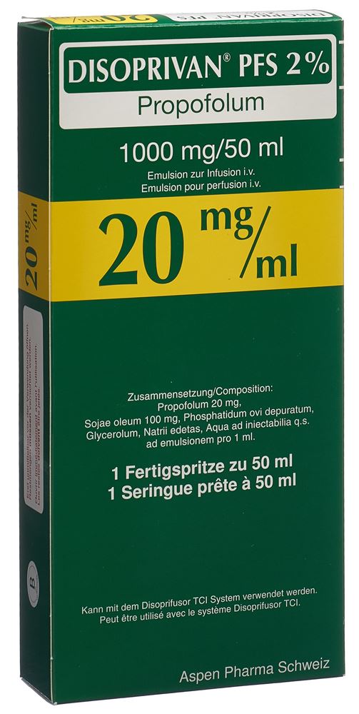 DISOPRIVAN PFS 2% 1 g/50ml ser pré 50 ml