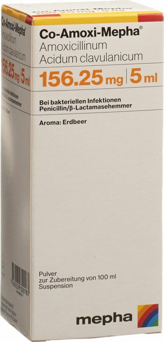 CO-AMOXI Mepha pdr 156.25 mg p susp 100 ml
