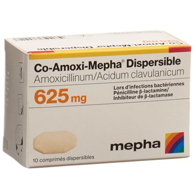 CO-AMOXI Mepha cpr pell 625 mg 10 pce