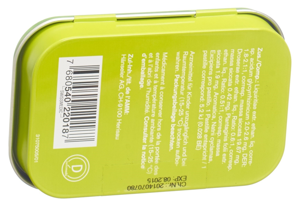 Bronchialpastillen S, Pastillen