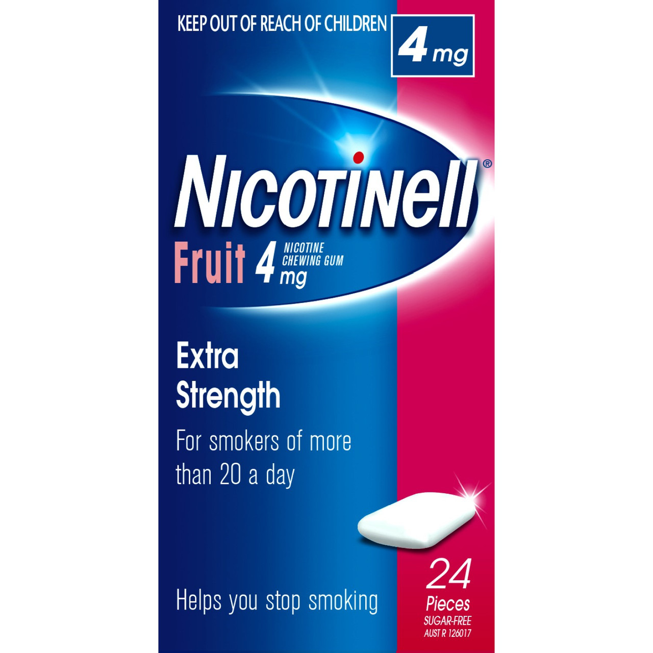NICOTINELL Gum 4 mg fruit 24 pce