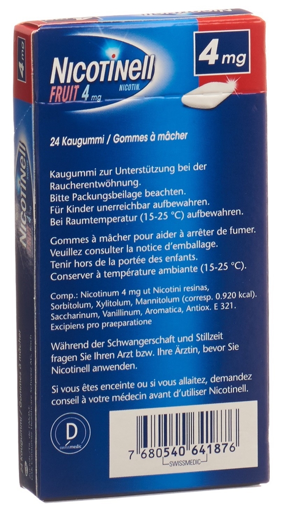 Nicotinell Fruit 4 mg, wirkstoffhaltiges Kaugummi