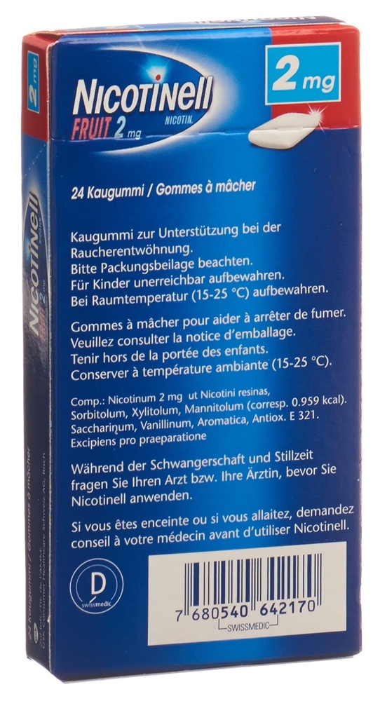 NICOTINELL Gum 2 mg fruit 24 pce