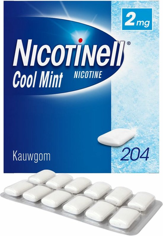NICOTINELL Gum 2 mg cool mint 204 pce