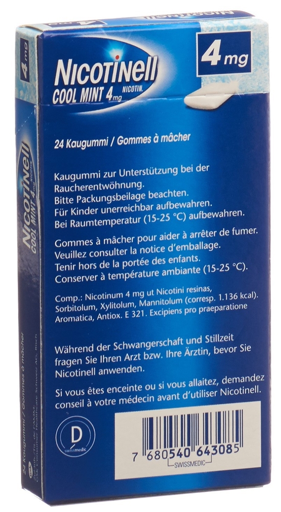 Nicotinell Cool Mint 4 mg, wirkstoffhaltiges Kaugummi