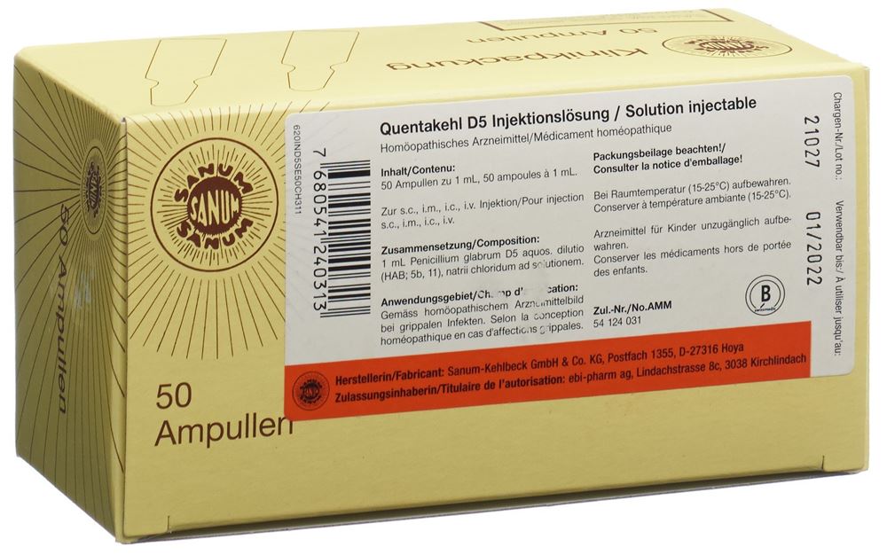 QUENTAKEHL sol inj 5 D 50 amp 1 ml