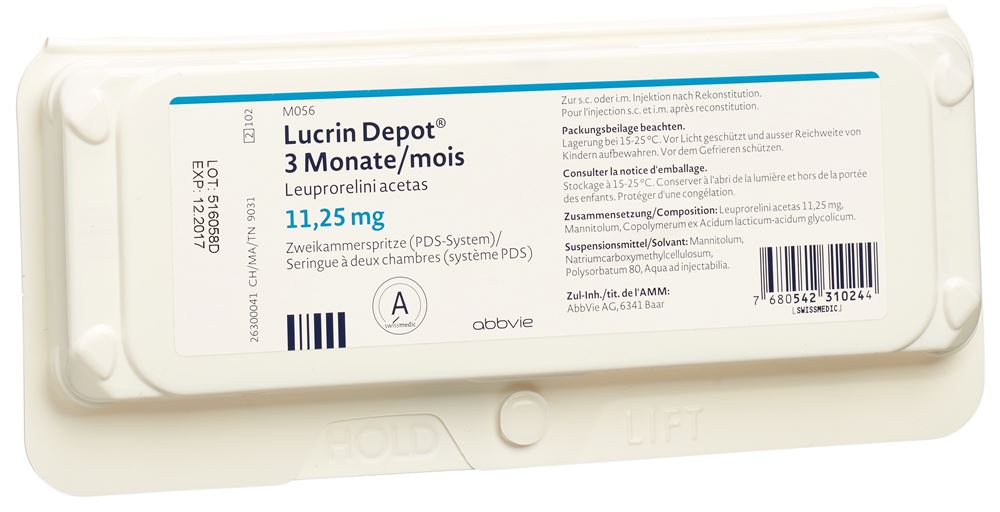 Lucrin Depot 3 Monate, Pulver und Lösungsmittel zur Herstellung einer Depot-Injektionssuspension in einer Fertigspritze