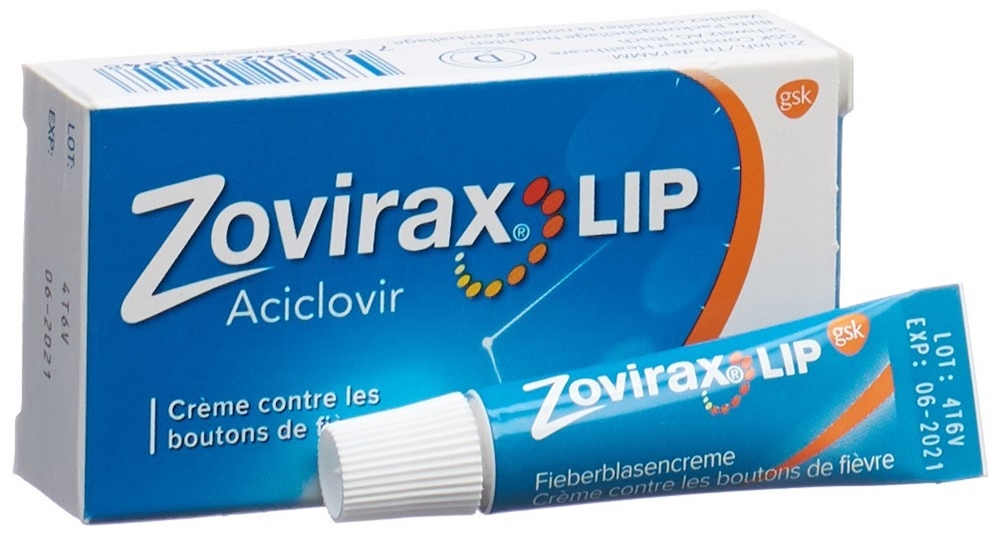 ZOVIRAX LIP crème contre bouton fièvre tb 2 g