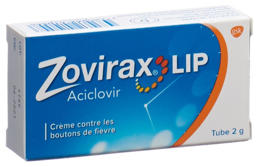 ZOVIRAX LIP crème contre bouton fièvre tb 2 g