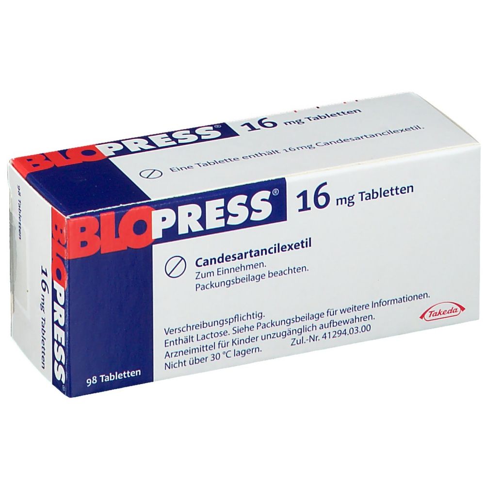 BLOPRESS cpr 16 mg 98 pce