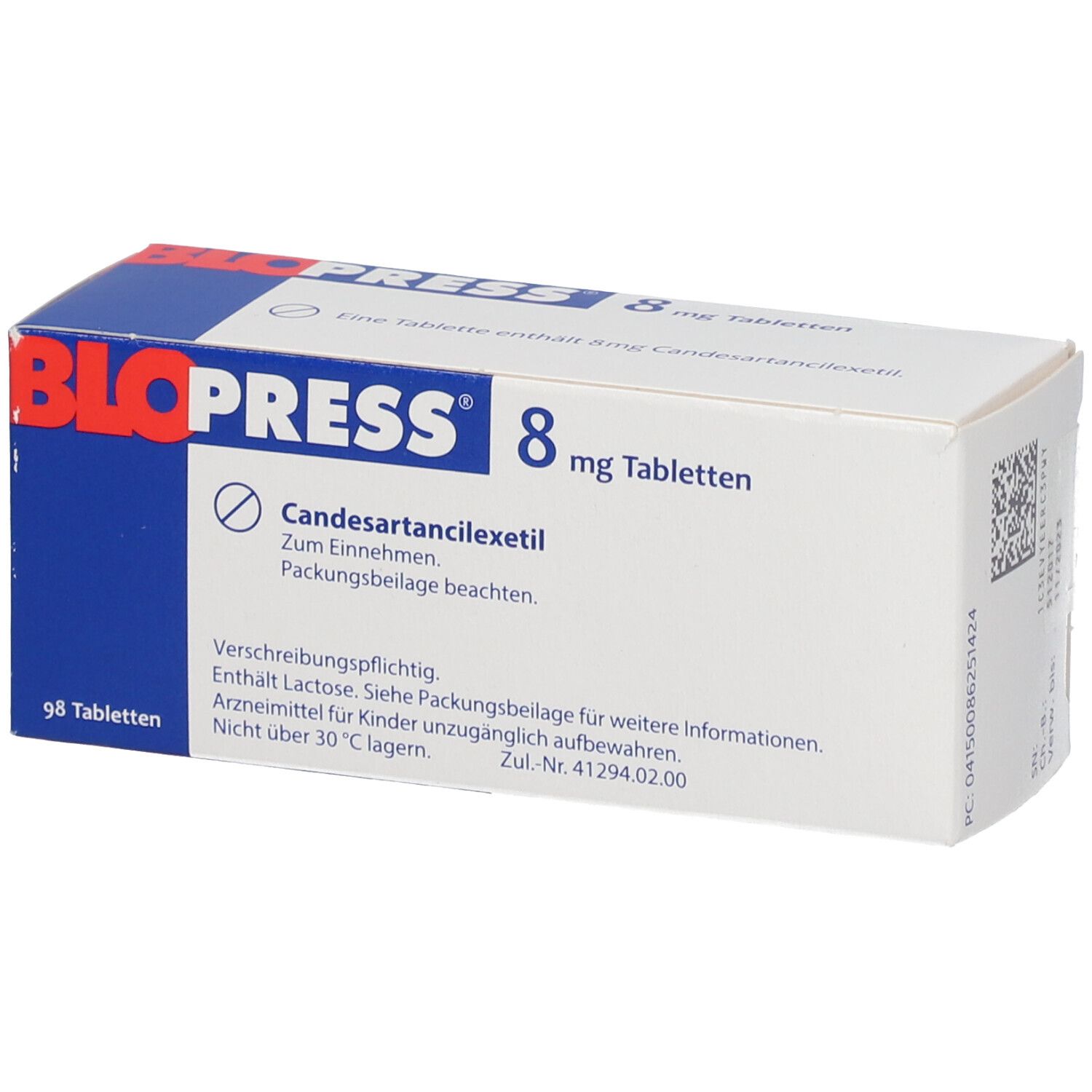 BLOPRESS cpr 8 mg 98 pce