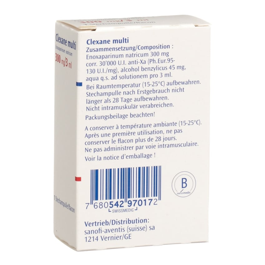 CLEXANE MULTI sol inj 300 mg/3ml flac 3 ml