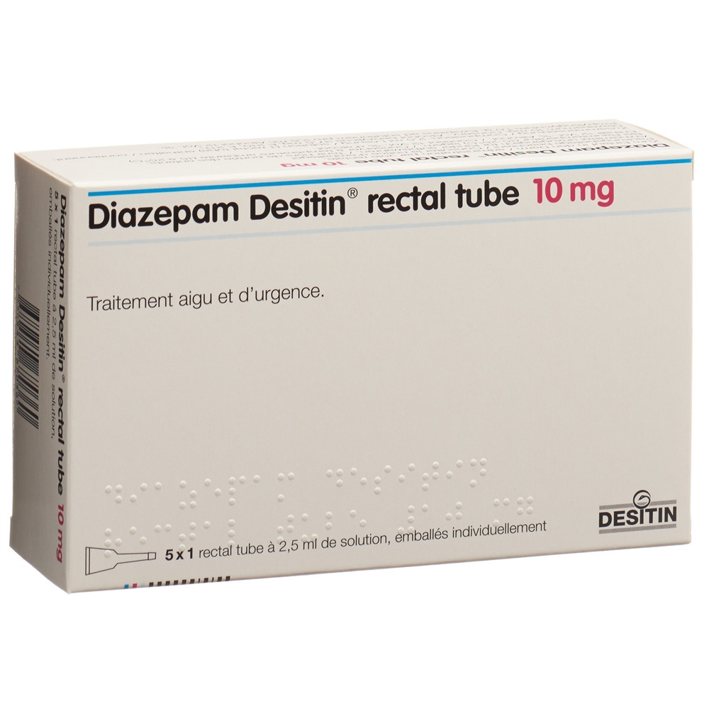 DIAZEPAM Desitin rectal tube 10 mg 5 x 2.5 ml