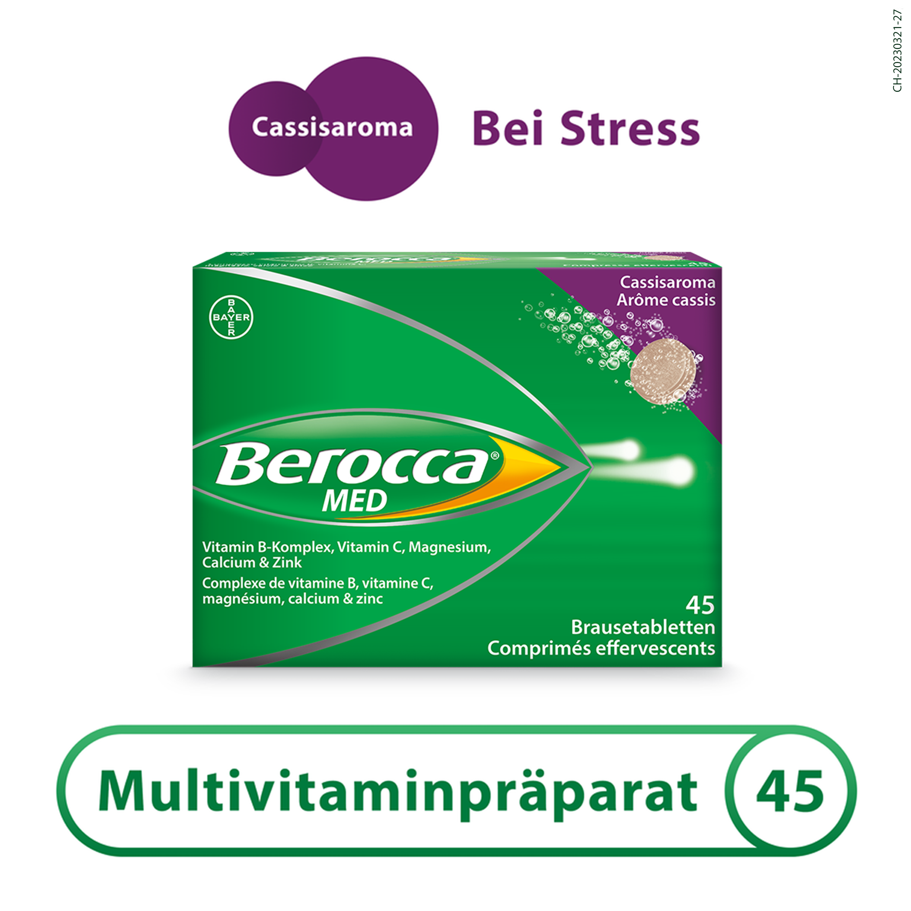 Berocca MED, Brausetabletten Cassisaroma