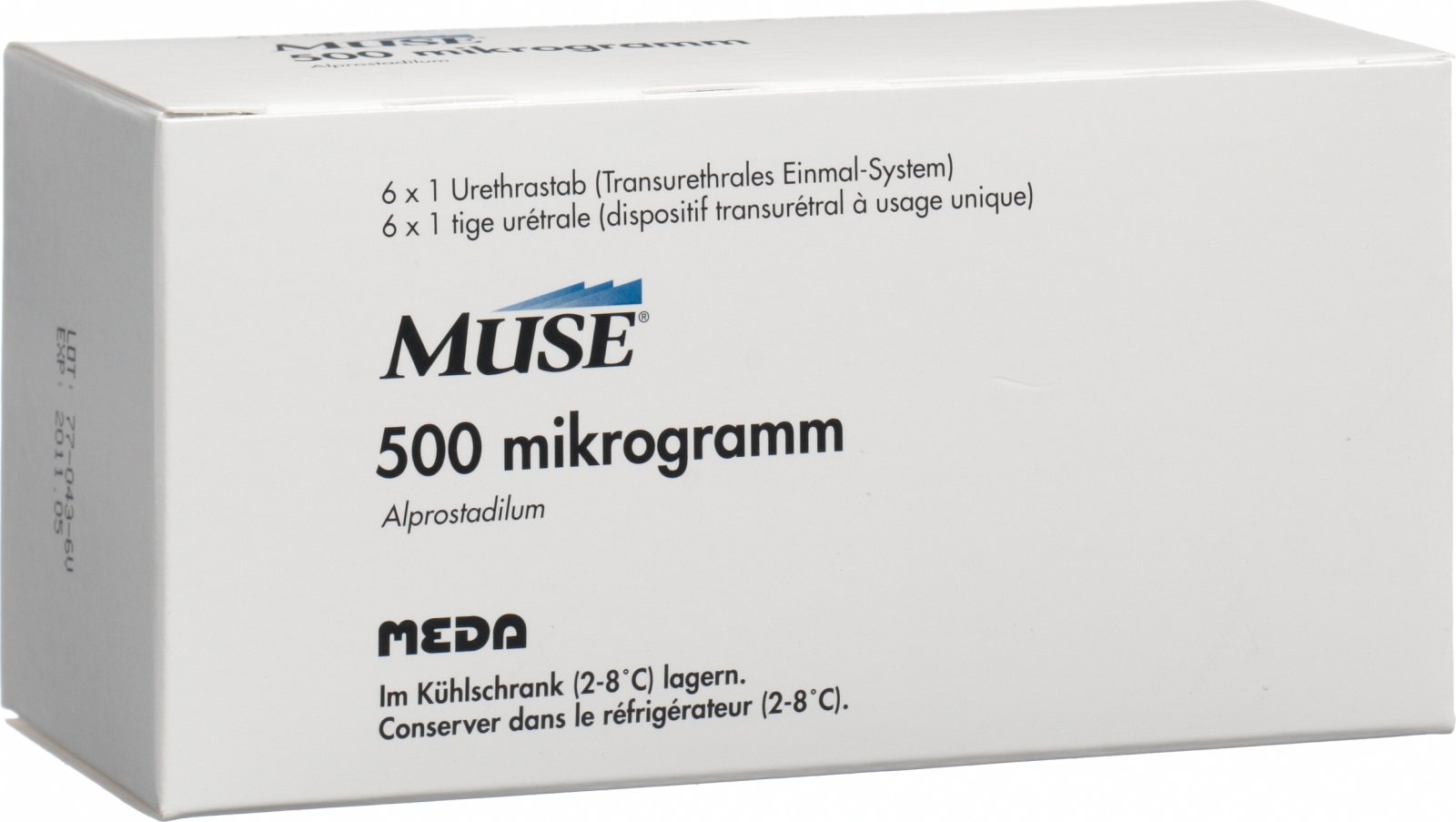 MUSE stylo urètre 500 mcg 6 pce