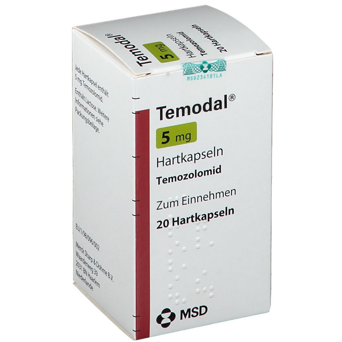 TEMODAL caps 5 mg sach 20 pce