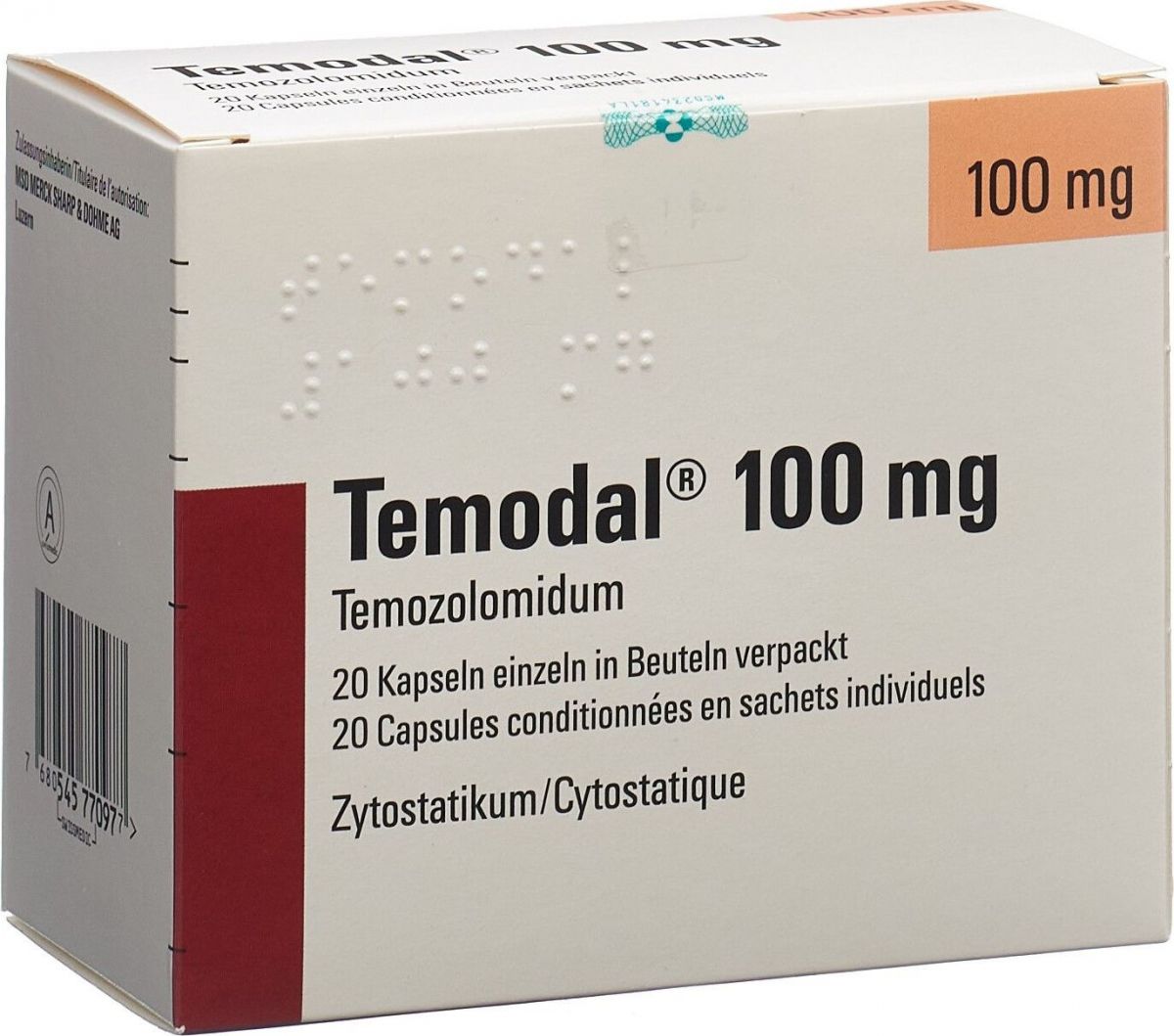 TEMODAL caps 100 mg sach 20 pce