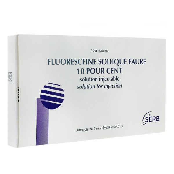 FLUORESCEINE Faure sol inj 10 % 10 amp 5 ml