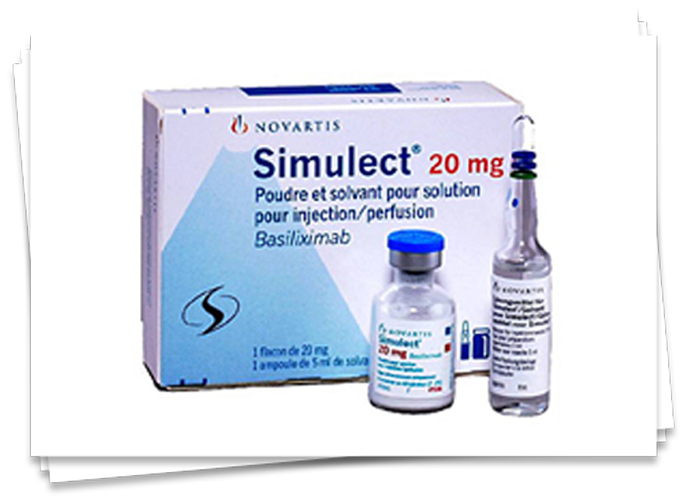 SIMULECT subst sèche 20 mg c solv amp