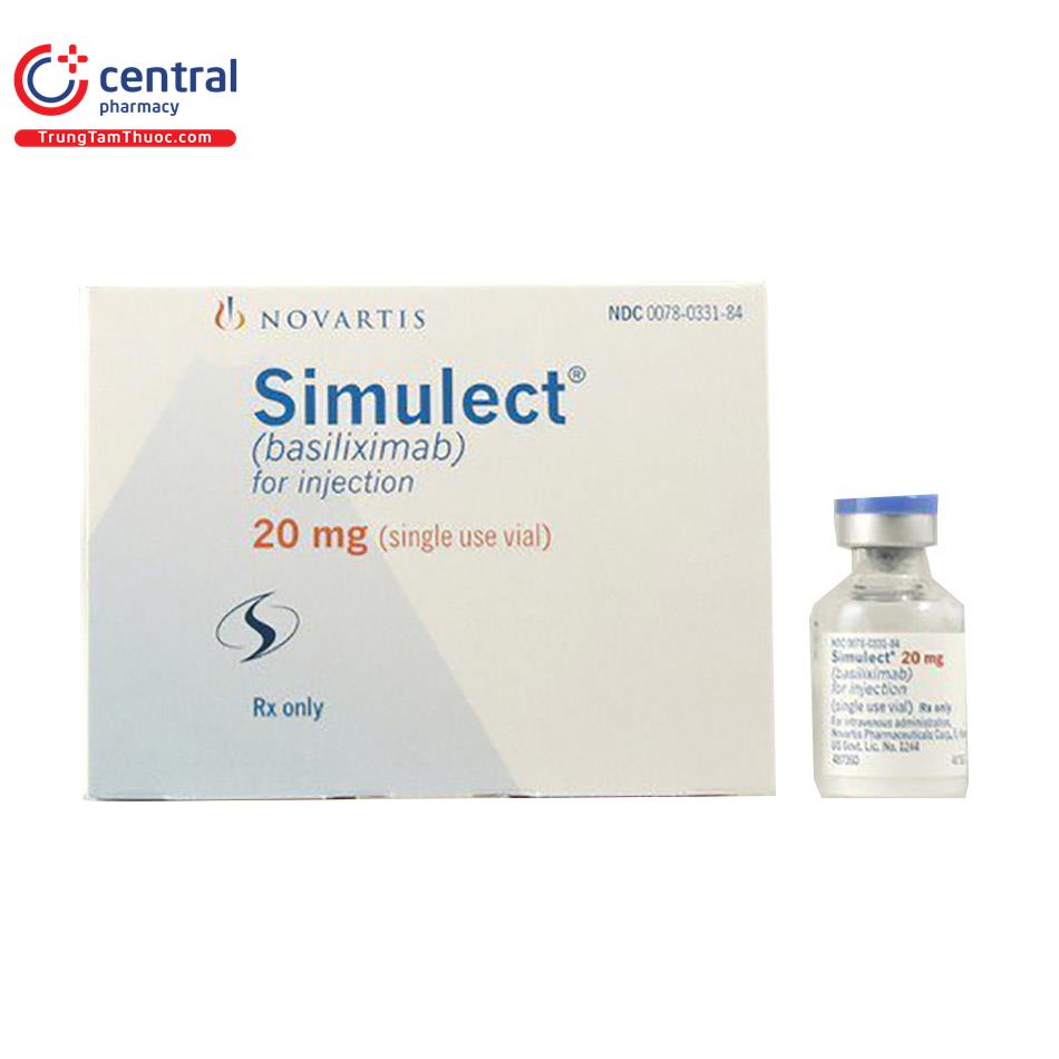 SIMULECT subst sèche 20 mg c solv amp