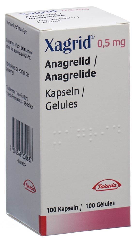 XAGRID caps 0.5 mg bte 100 pce
